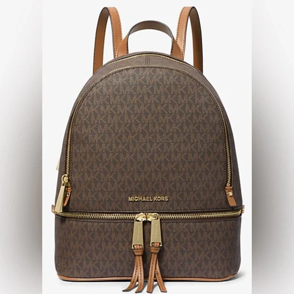 Michael Kors Rhea Medium Logo Backpack used Used Michael Kors Rhea Zip Medium Slim | Mercari main image 3